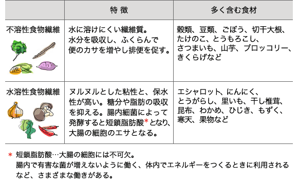 不溶性食物繊維　水溶性食物繊維